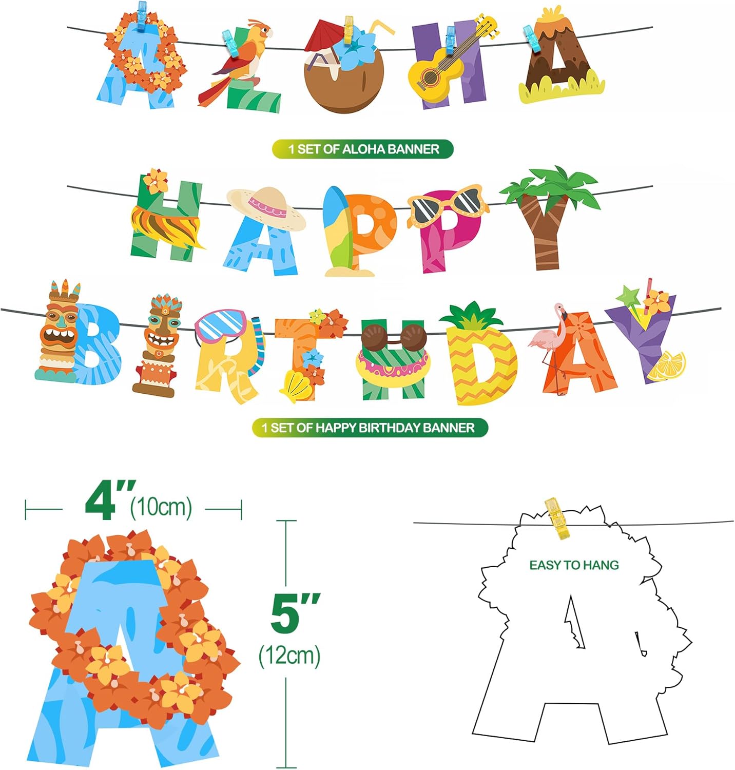 Party Spot 252 Piece Luau Birthday Party Decor Set