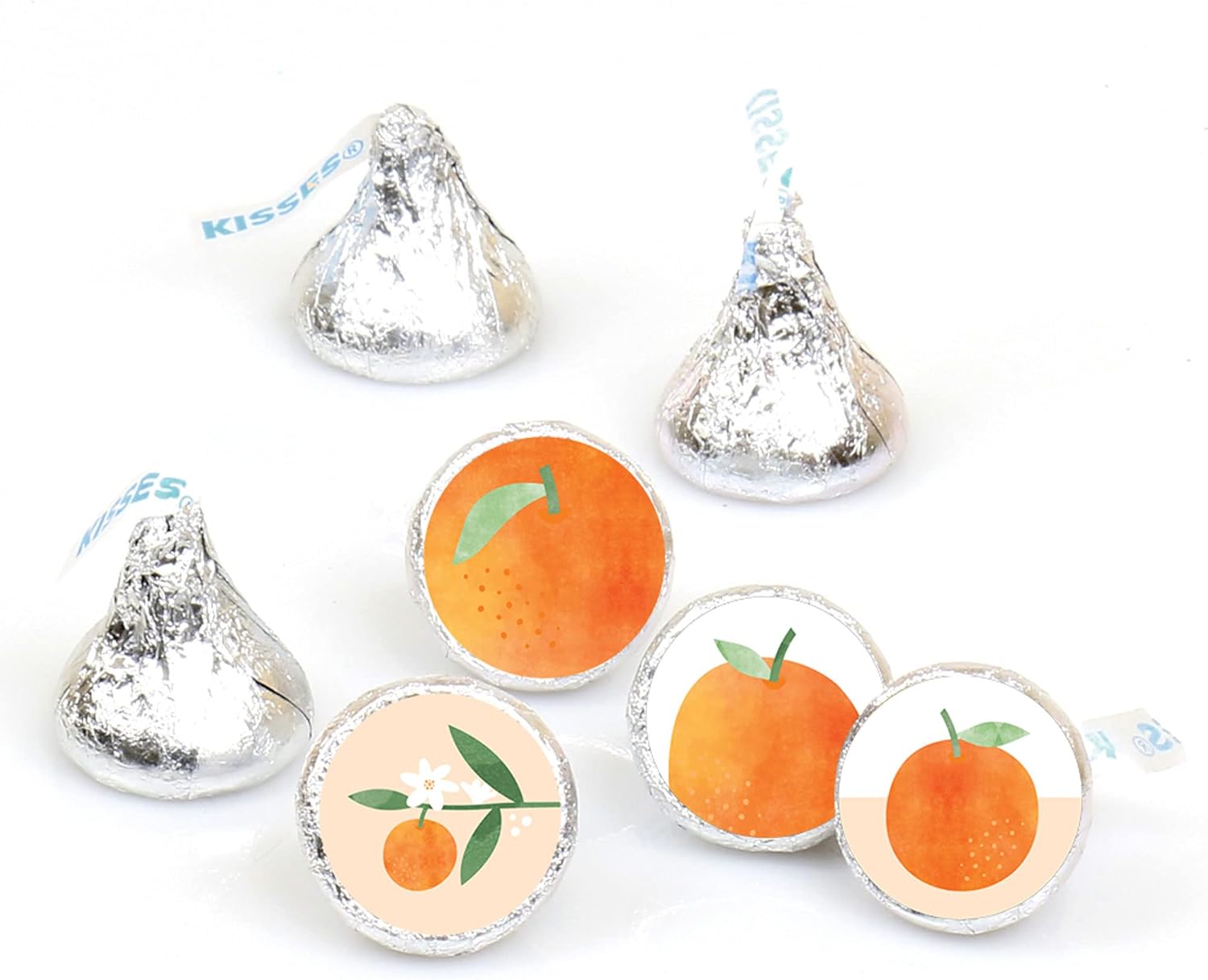 Little Clementine Orange Citrus Candy Sticker Favor Labels - 1 Sheet of 108