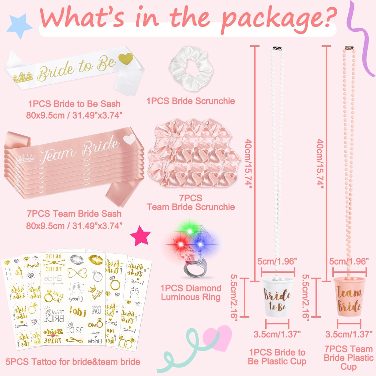 Jollylife 30Pcs Bachelorette Party Favors Decor Set