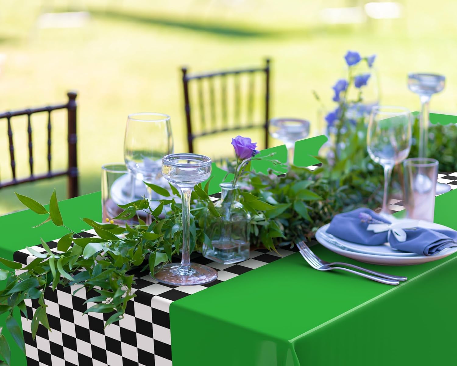 Irenare 3 Pack Racing Car Table Covers Green