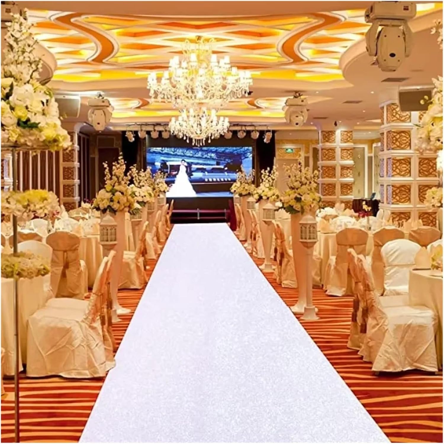 14x10m Sparkle Wedding Carpet Aisle Runner Rug