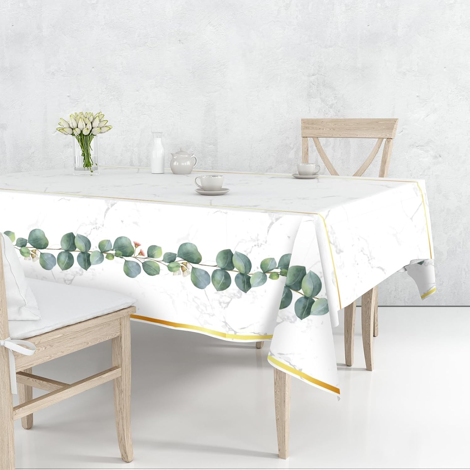 Hapray 4 Pack Eucalyptus Jungle Tablecloths for Rectangle Tables 54x108