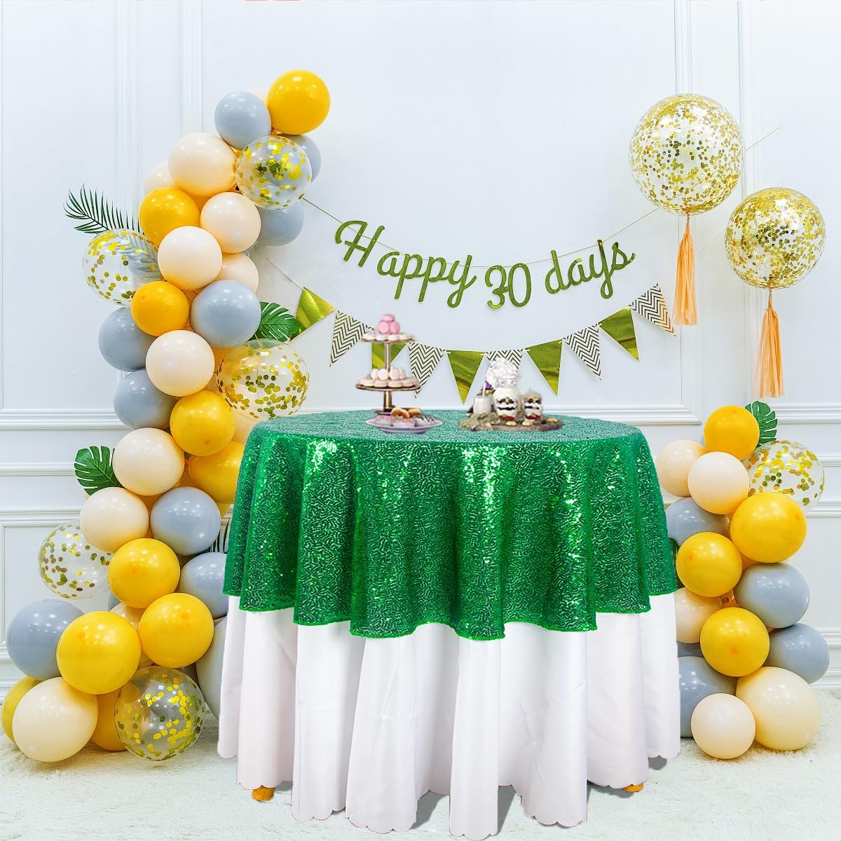 Sparkly Green Sequin Round Tablecloth 50 Inches