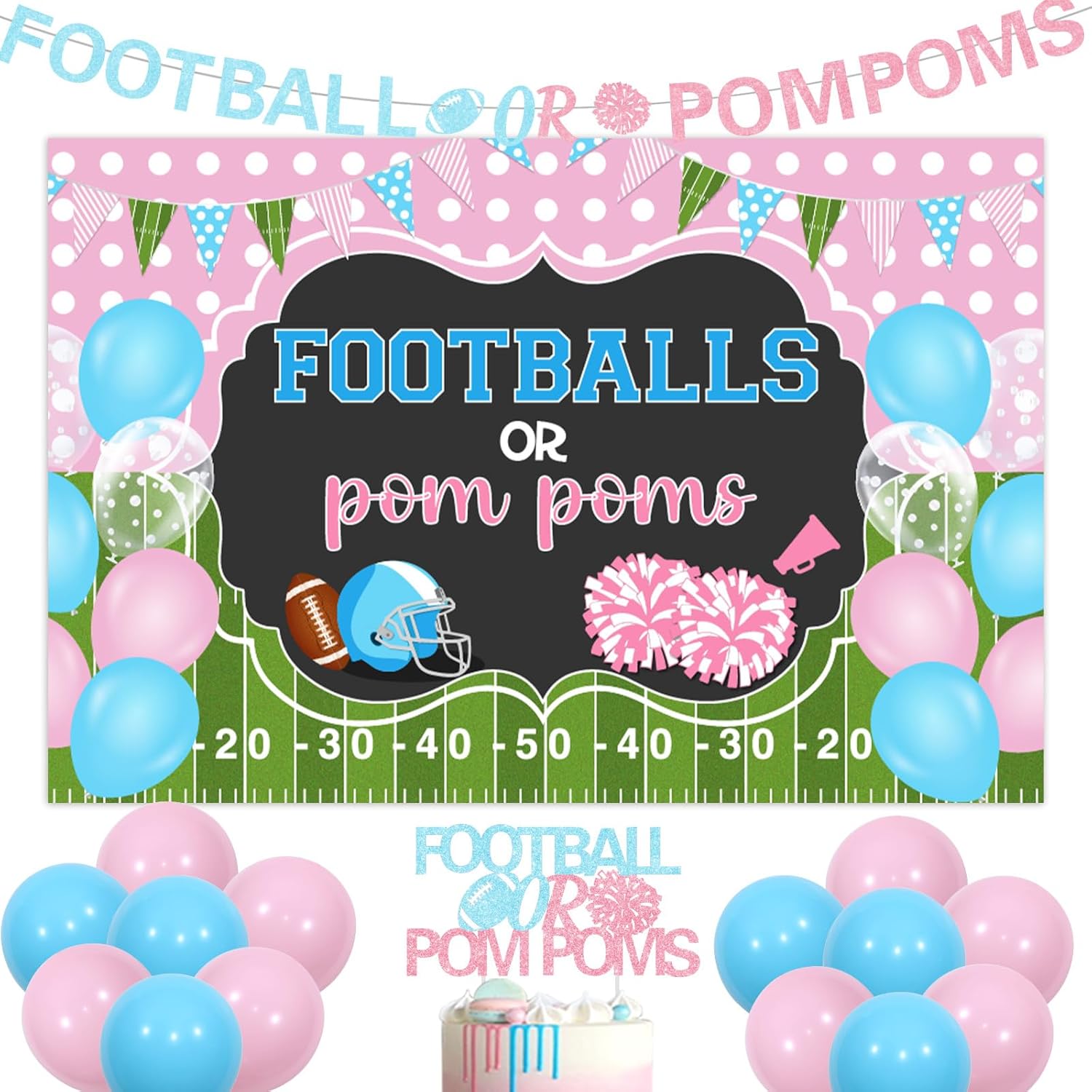 Football Gender Reveal Decorations Set