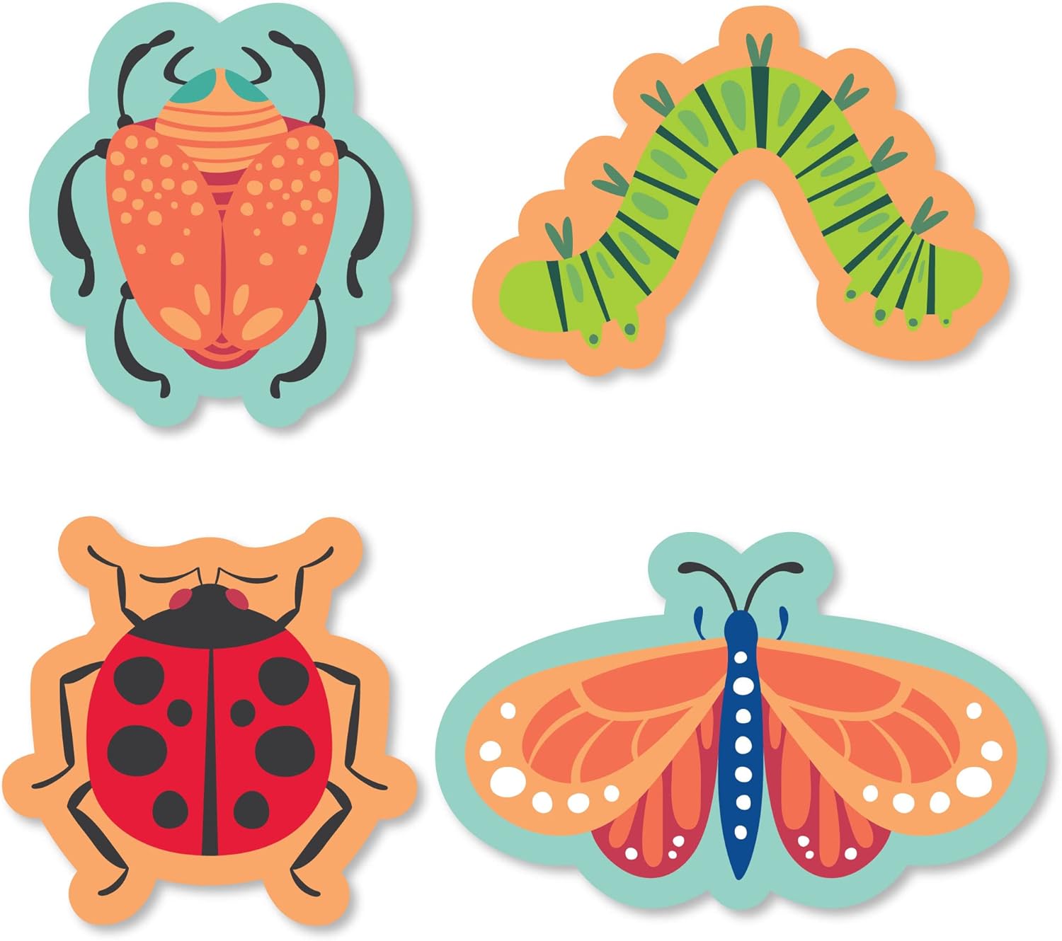 Big Dot of Happiness Buggin Out - 24 Count Bug Shaped Cut Outs