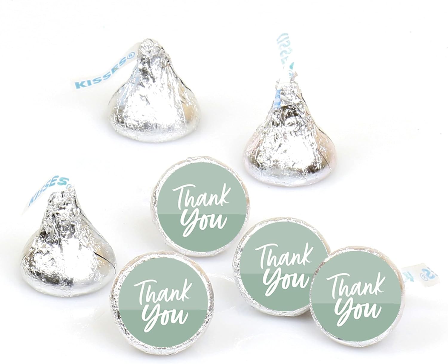 Sage Green Round Candy Sticker Favors 108 Per Sheet