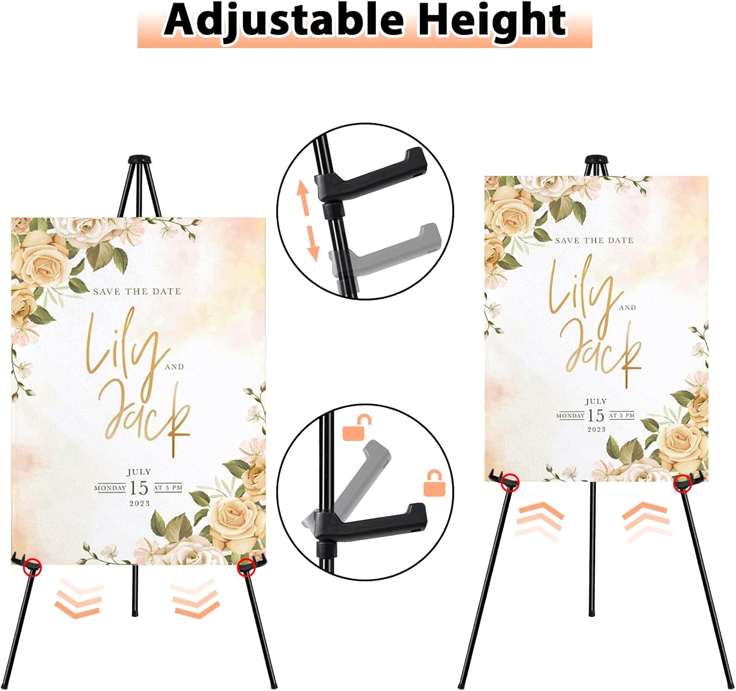 Instant Display Easel Stand - 63 Collapsible Portable Artist Floor Easel