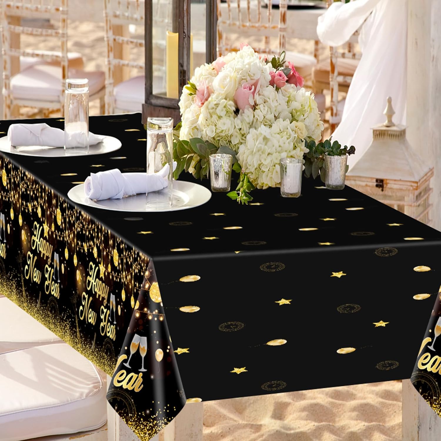 MiniRed Happy New Year Plastic Table Cover 108x54