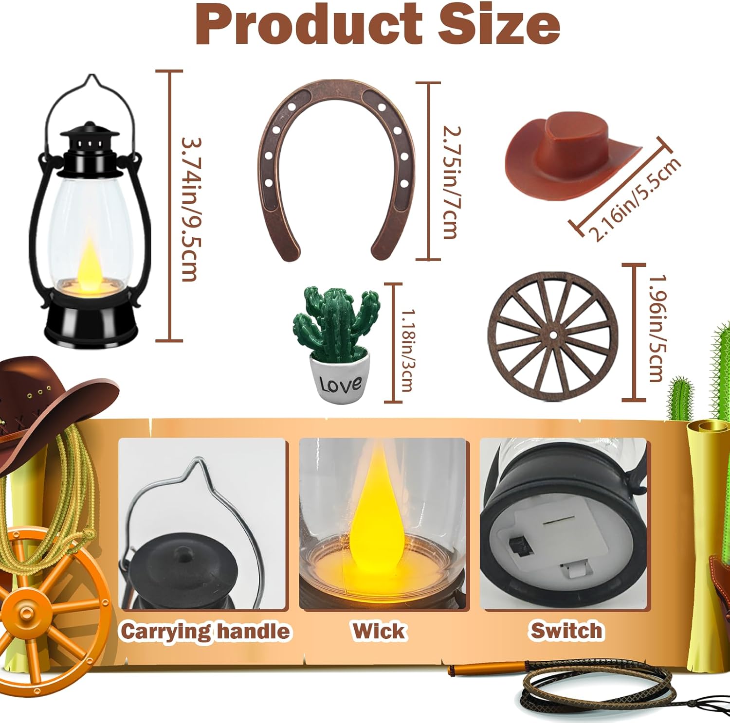 Western Themed Party Decor Set 61pcs Cowboy Party Decorations