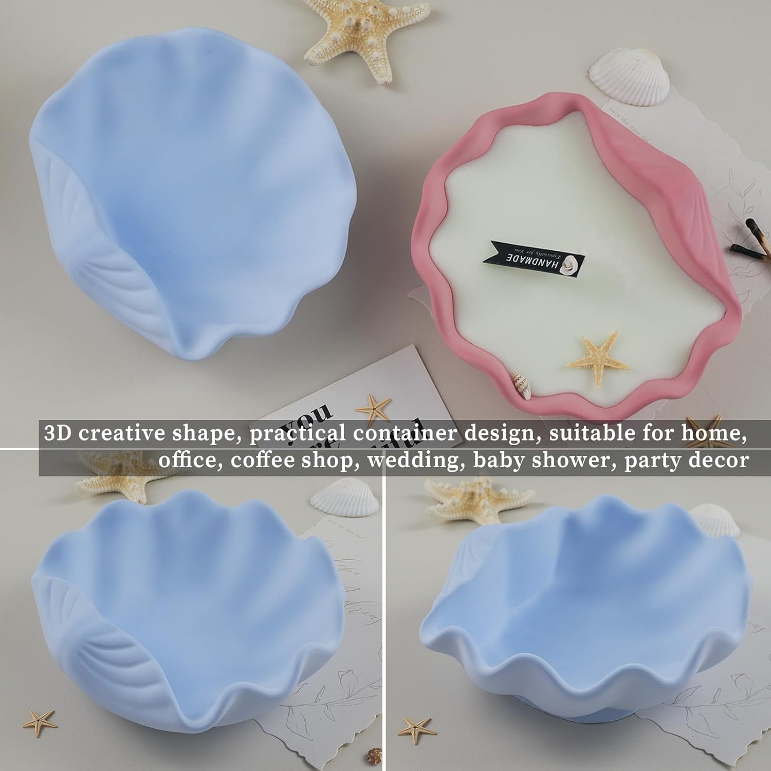 Wehous Shell Candle Holder Silicone Mold for Resin Art