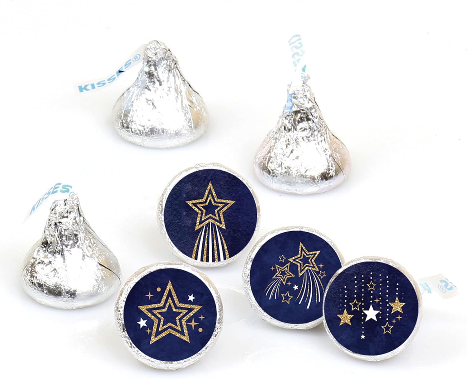 Starry Skies Gold Round Candy Sticker Favors