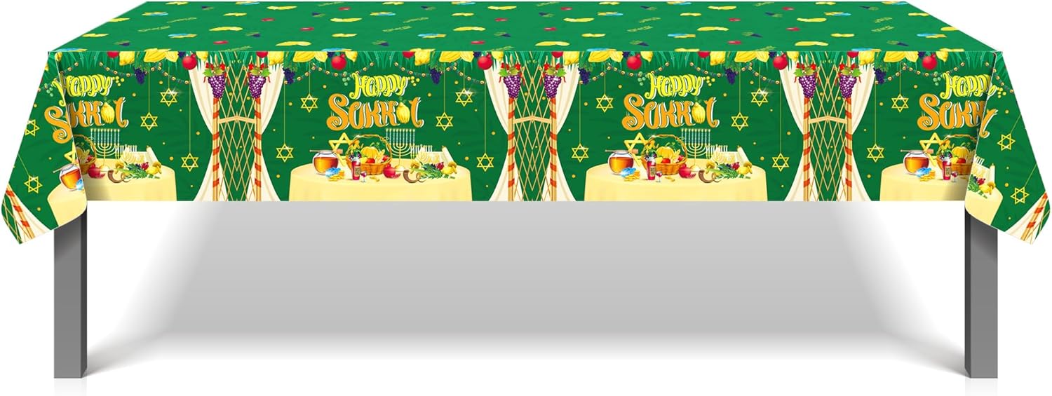 CC HOME Happy Sukkot Party Tablecloth 54x87 Inch