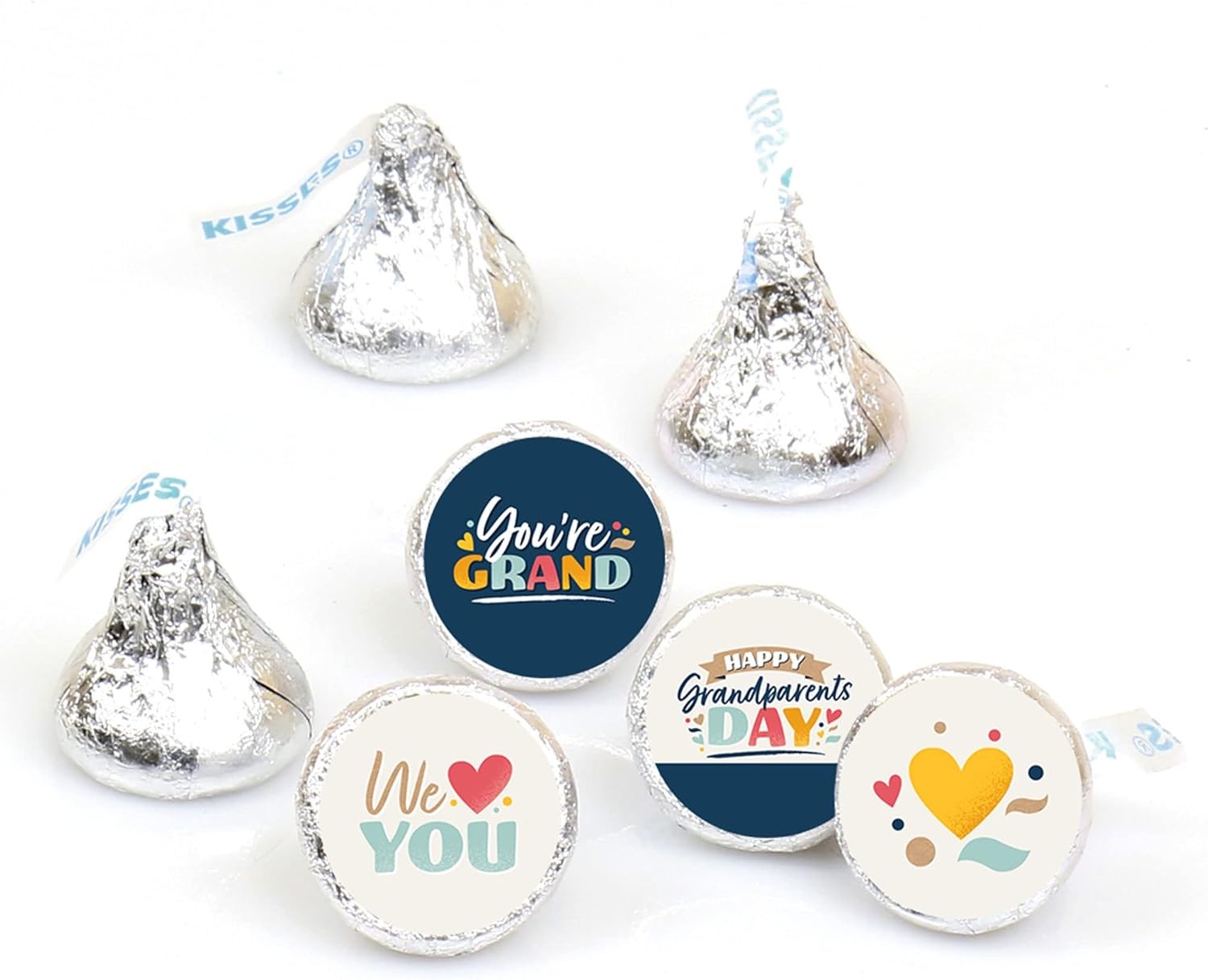 Happy Grandparents Day Round Candy Sticker Favors 108 Stickers