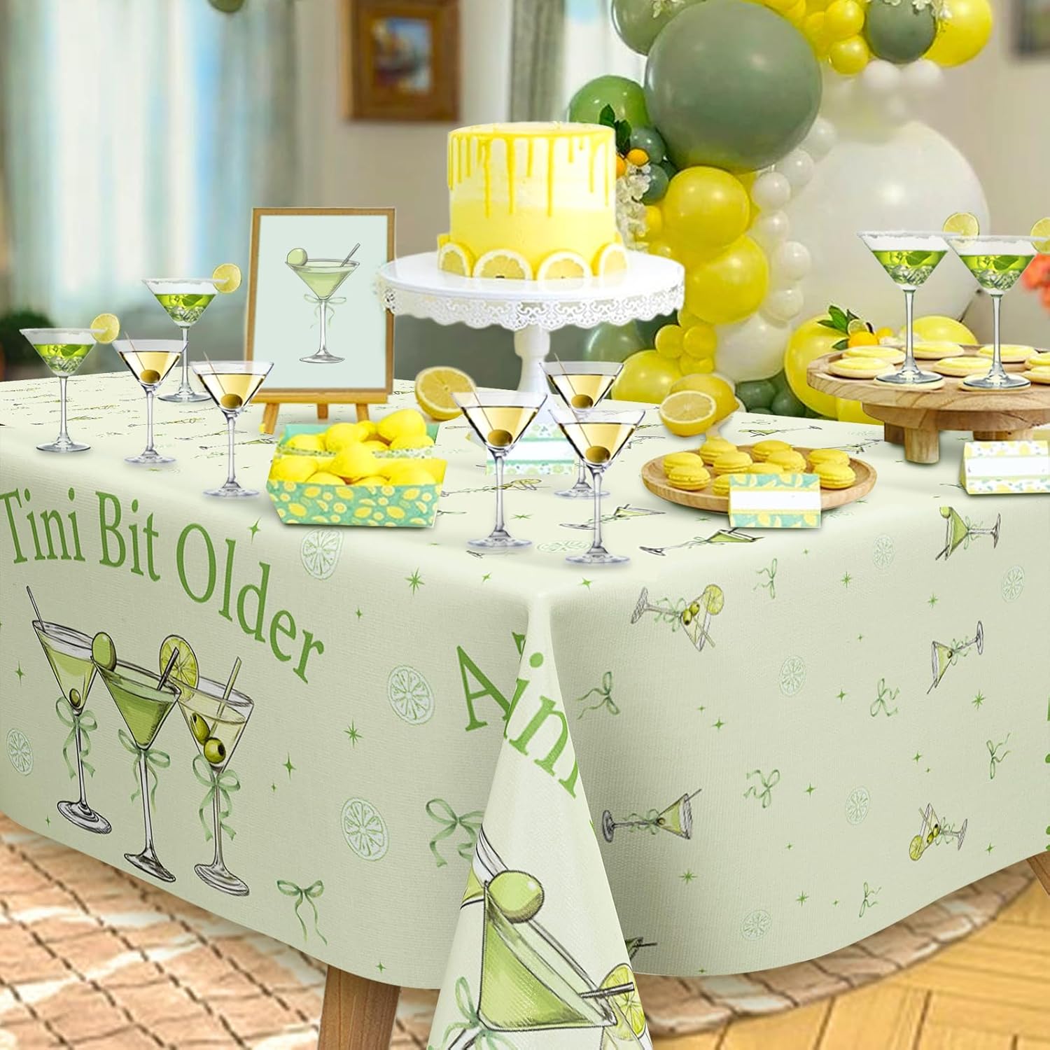 Kreatwow 3Pcs Martini Birthday Tablecloth 898 X 426 ft