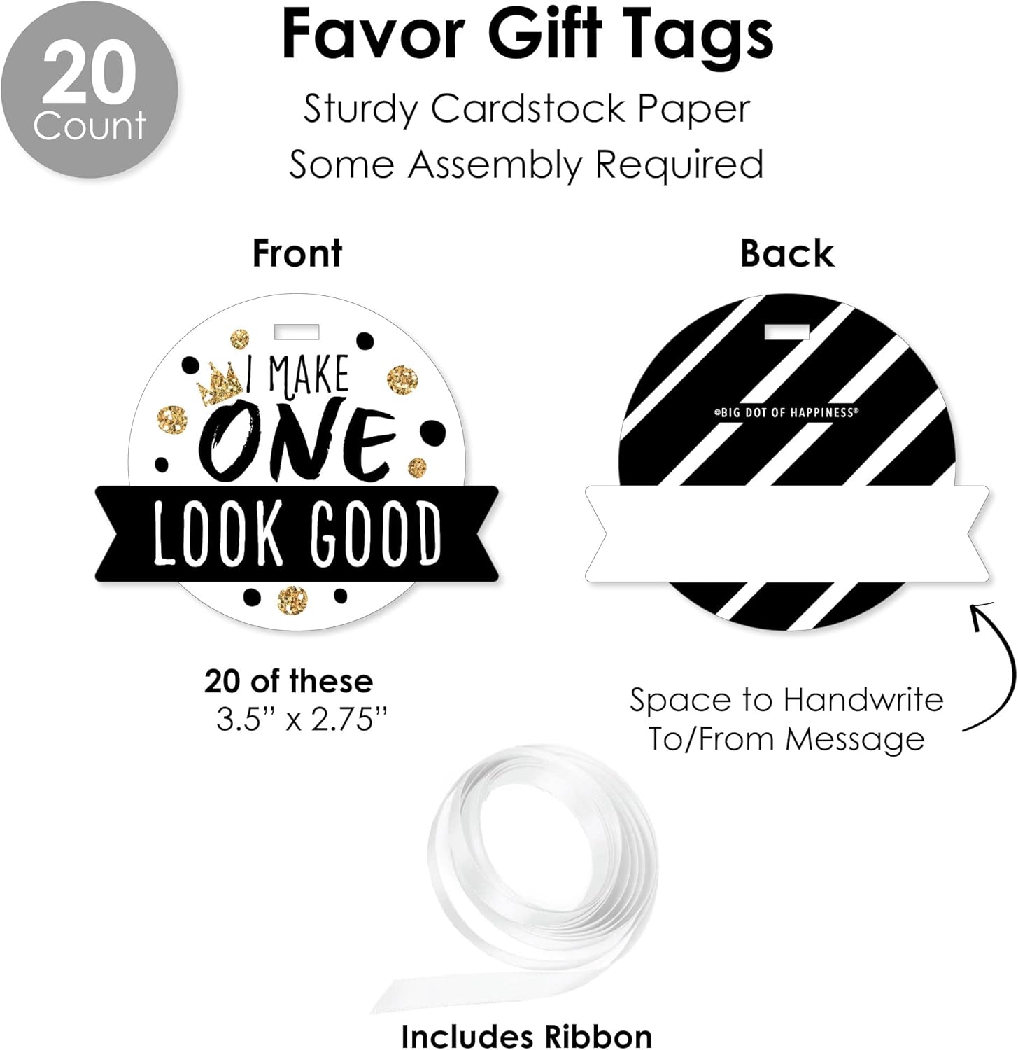 Big Dot of Happiness 1st Birthday Party Favor Kit - 100 Pieces