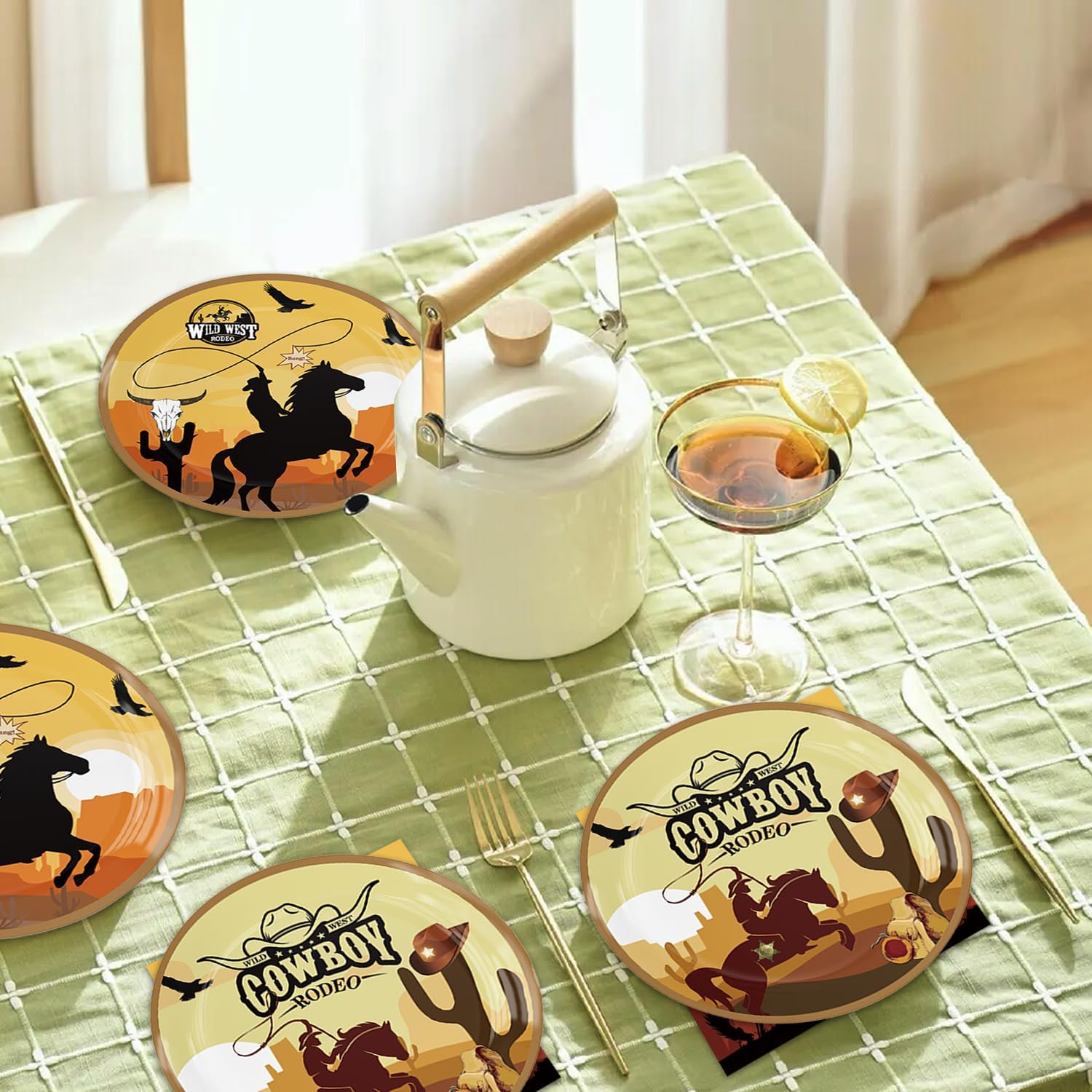 West Cowboy Party Plates Napkins 40 PCS