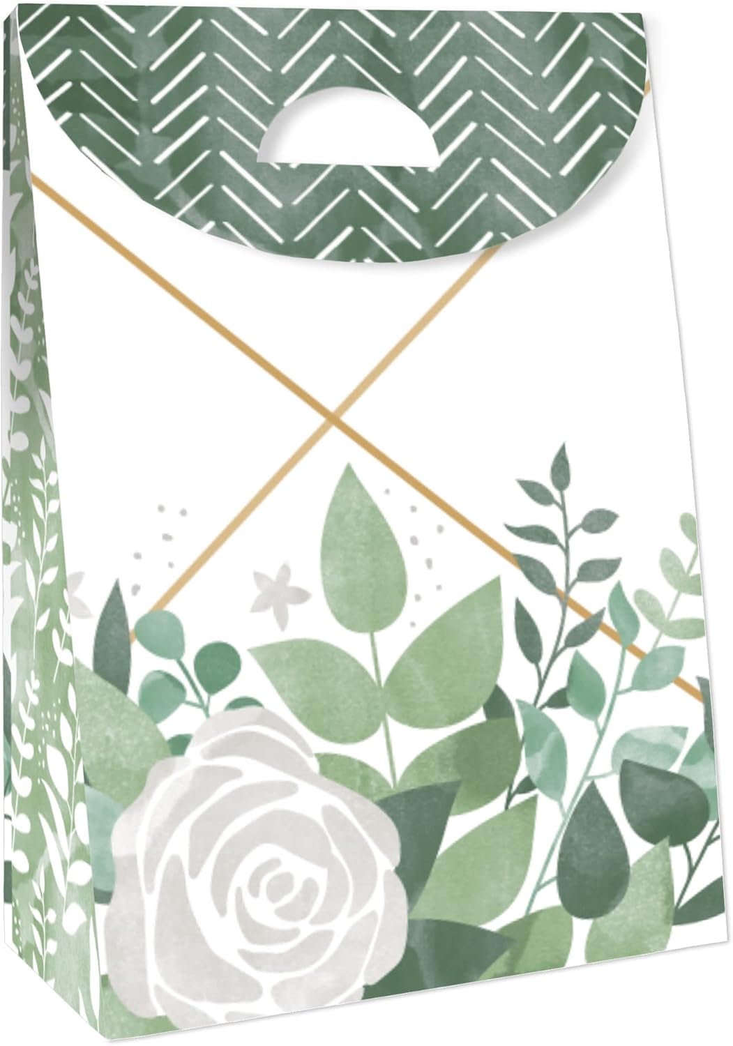 Boho Botanical Greenery Gift Favor Bag Set of 12