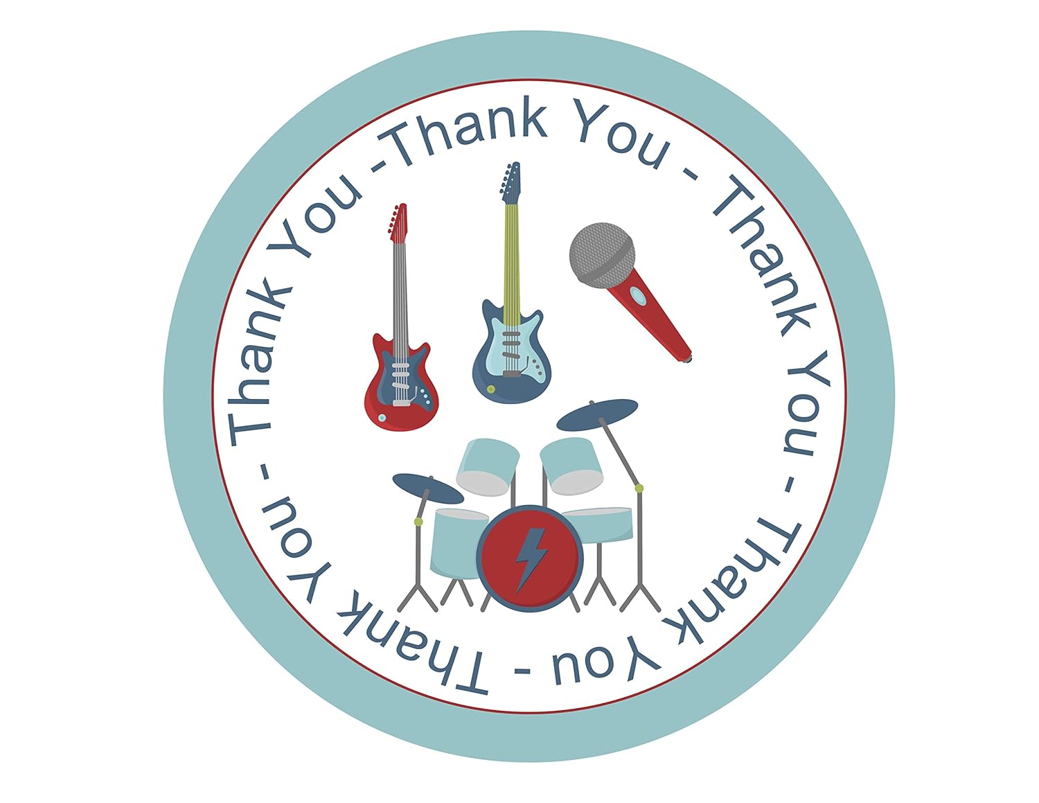 Music Thank You Stickers 24pcs for Party Favors