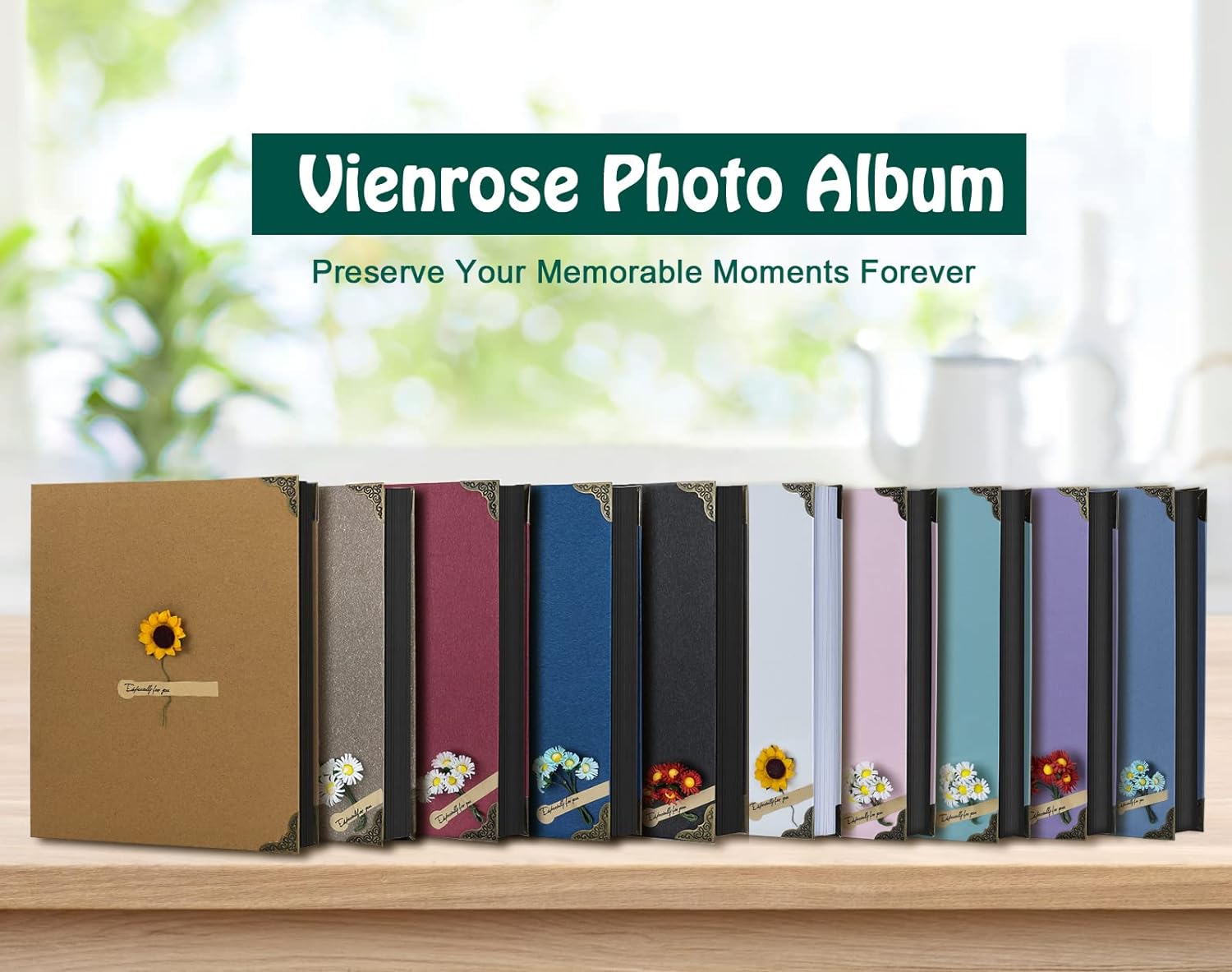 Vienrose DIY Scrapbook Photo Album Kit with 60 Pages and 3 Rings