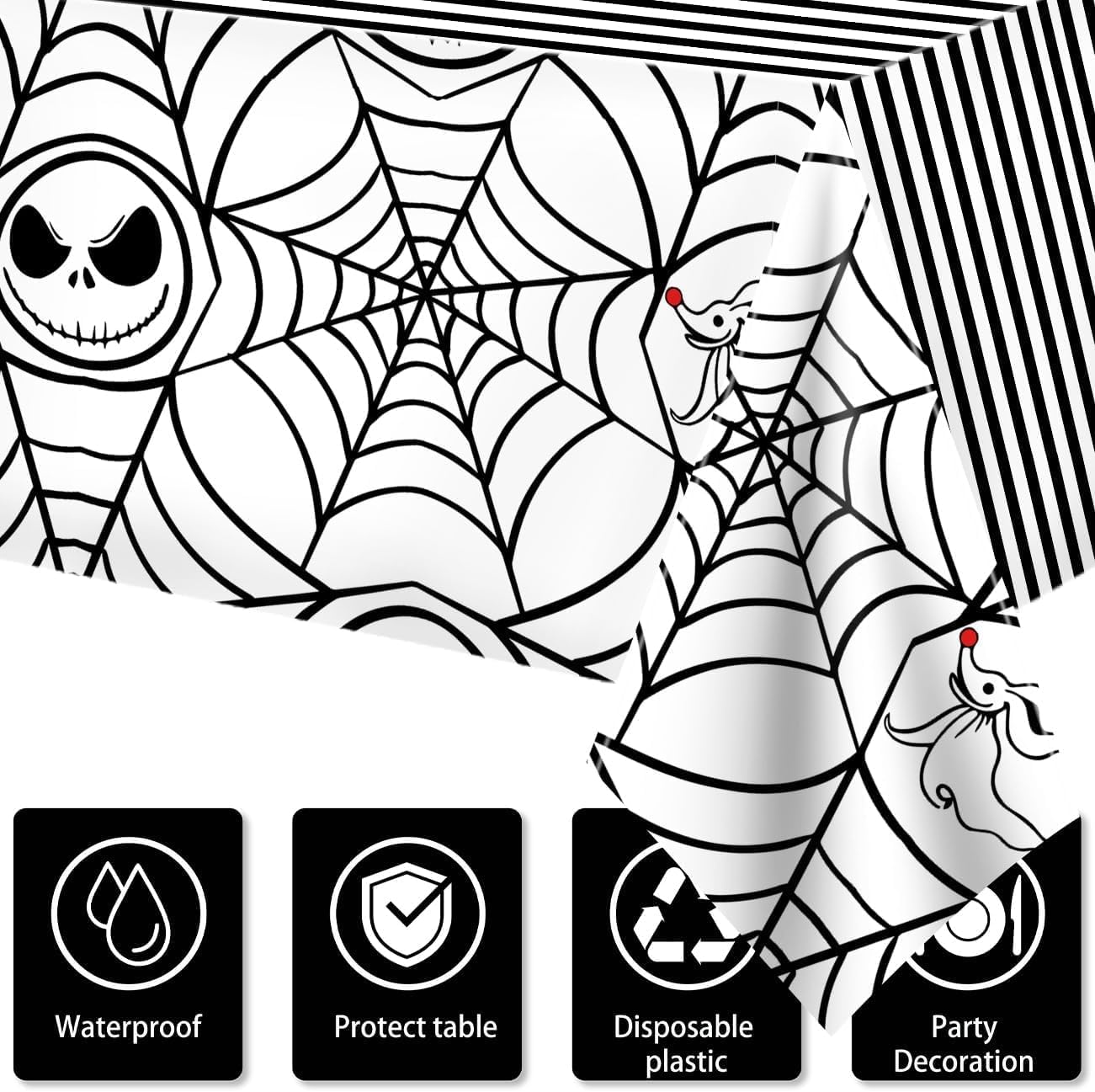 Nitemare Christmas Tablecloth 3PCS Halloween Decor
