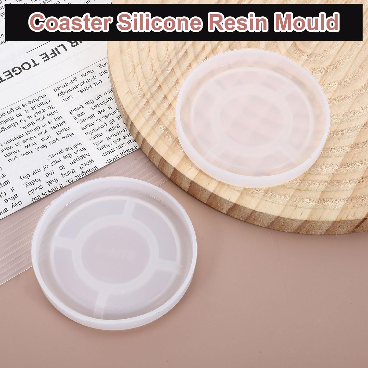 Uxcell 2 Pcs Round Small Coaster Silicone Resin Moulds