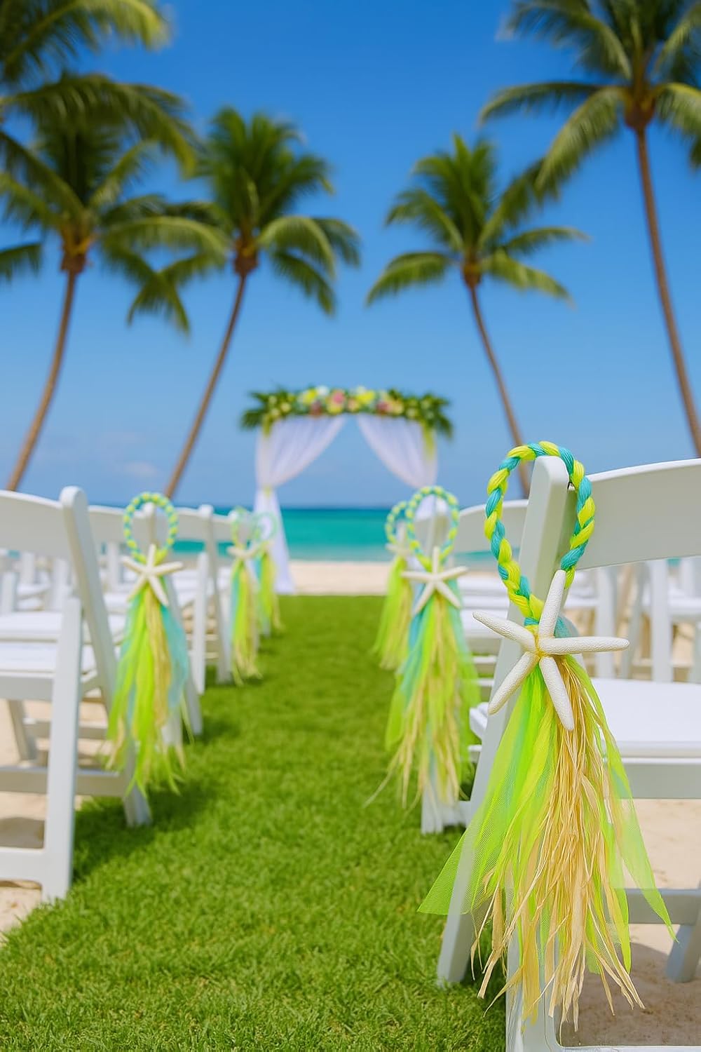 Boho Beach Wedding Aisle Runner Chair Hangers