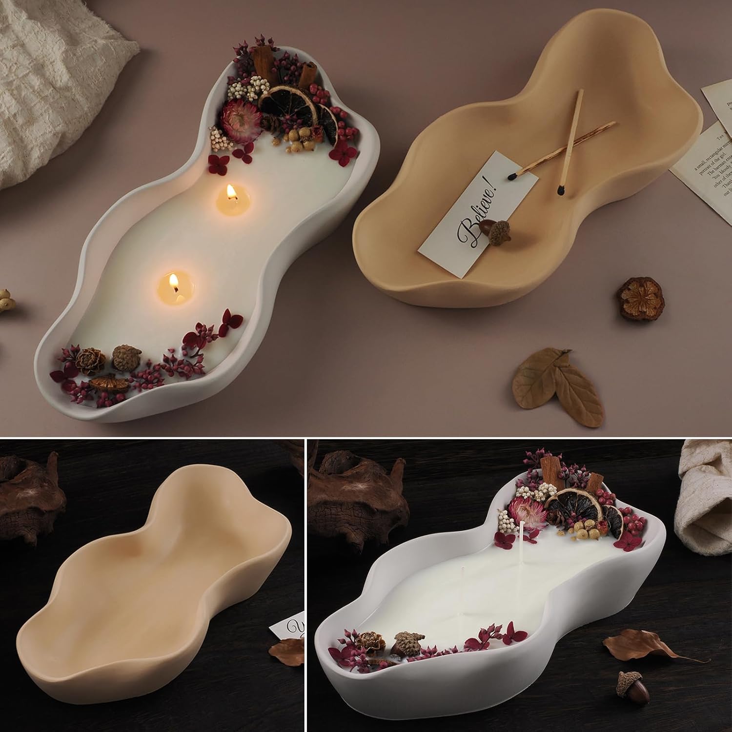 Wehous Large Silicone Candle Holder Mold for Resin