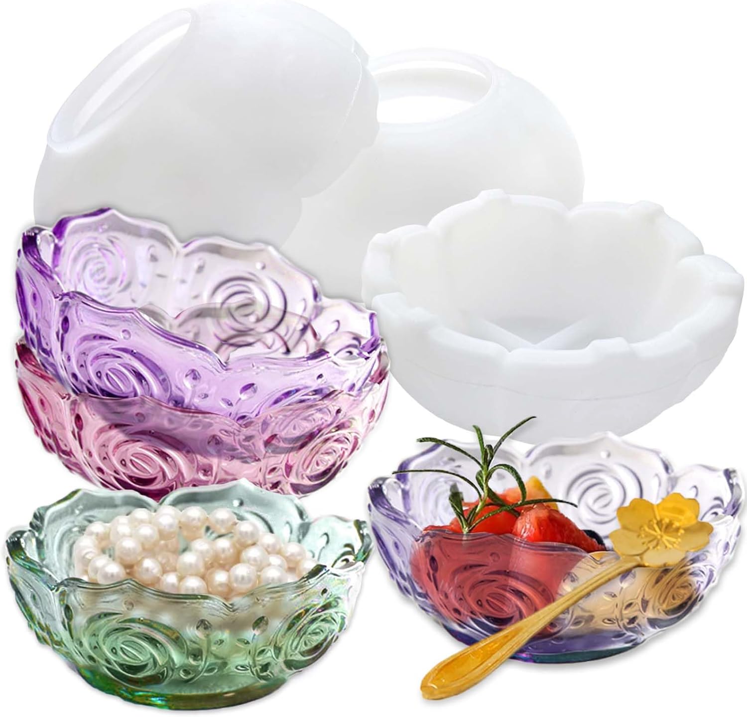 3PCS Flower Bowl Resin Mold for DIY Projects