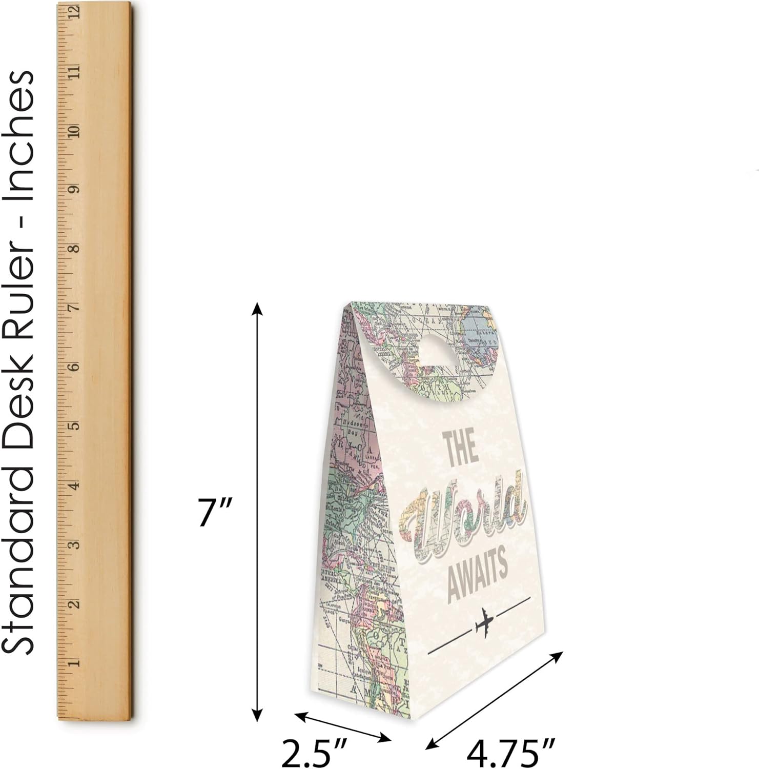 Big Dot of Happiness Travel Themed Gift Favor Bags Set of 12
