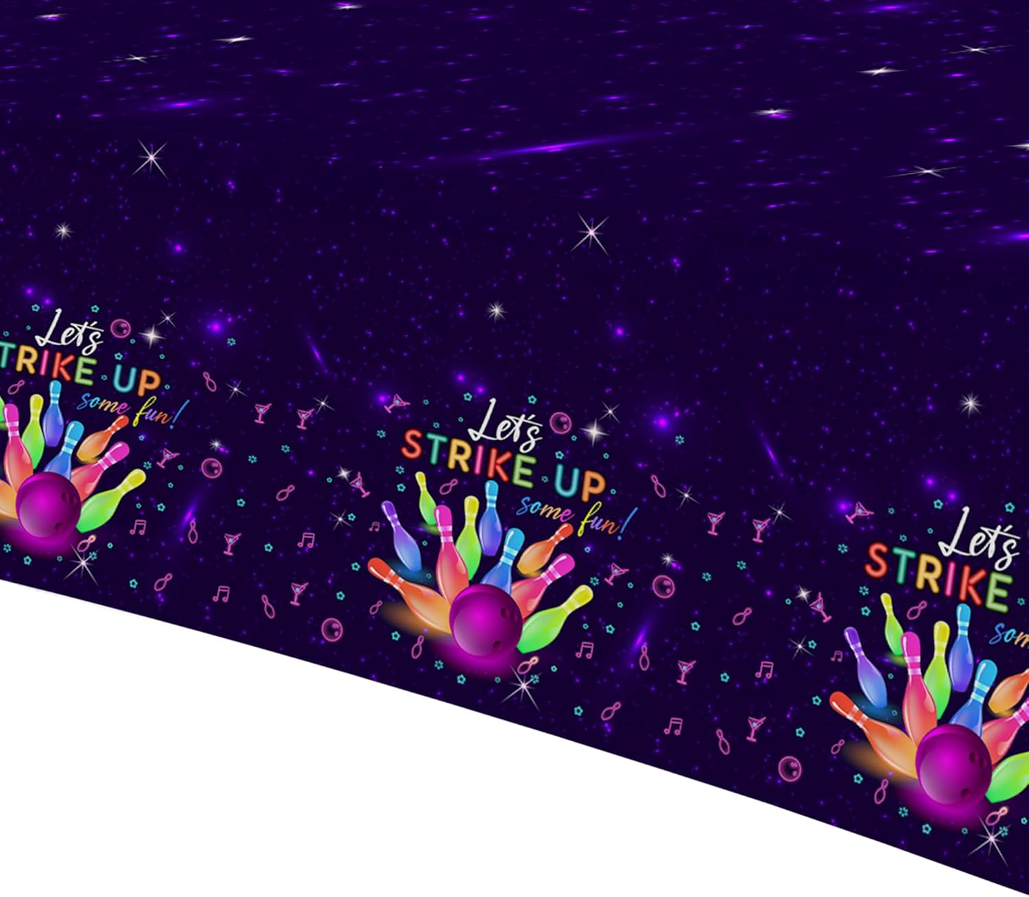 Bowling Party Tablecloth Set of 3 54in x 108in