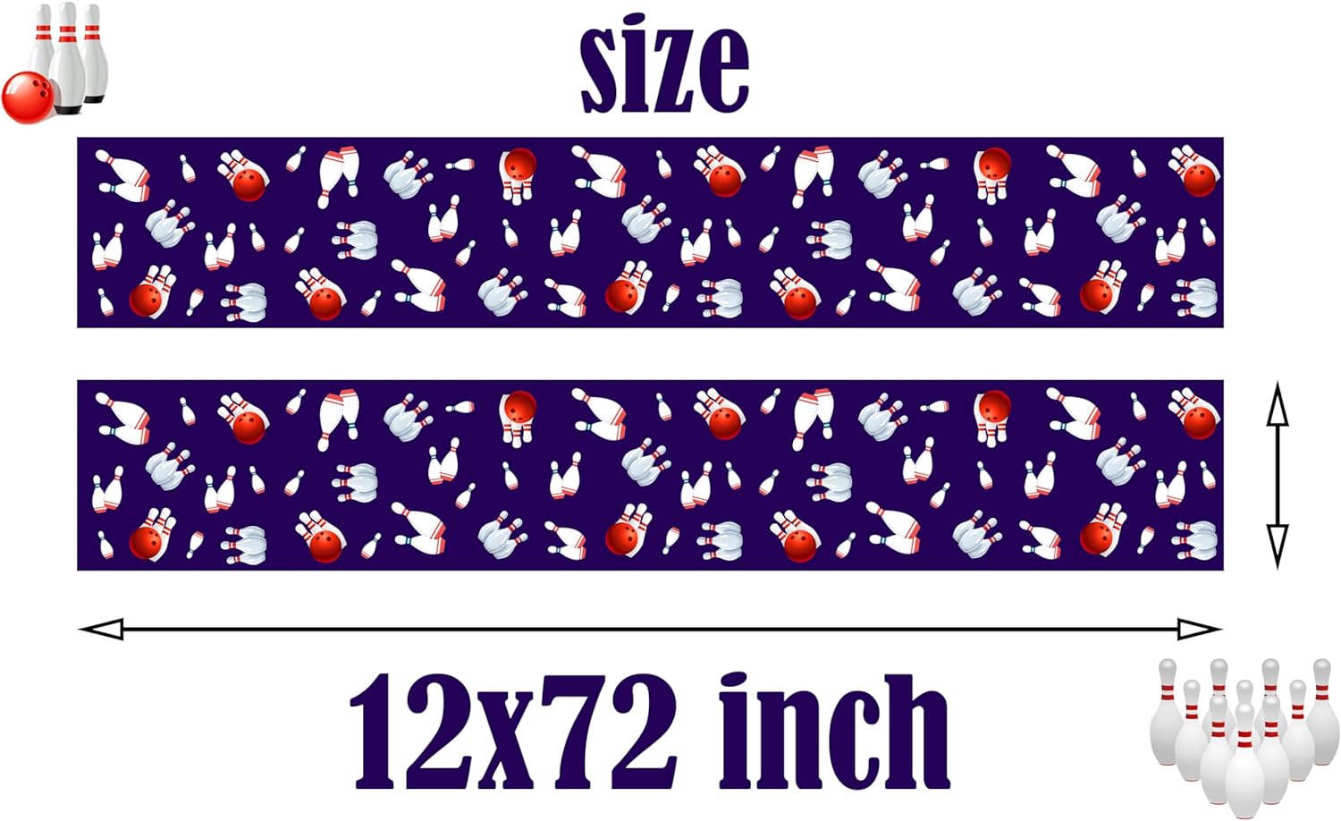 Bowling Table Runner - 12x72 Inch Party Decor