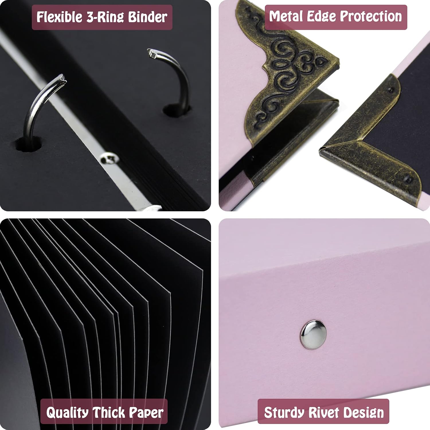Vienrose DIY Scrapbook Album Kit 60 Pages 12x12 Inches