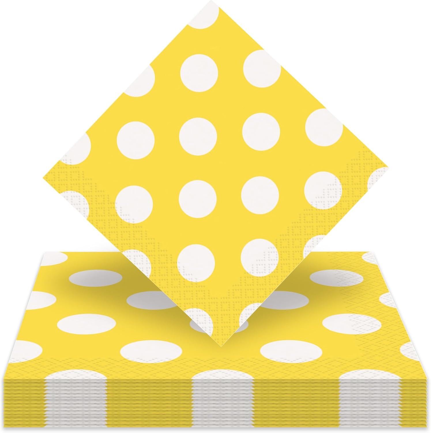HOME HOOPLA Sunflower Yellow Polka Dot Napkins 16 Pack