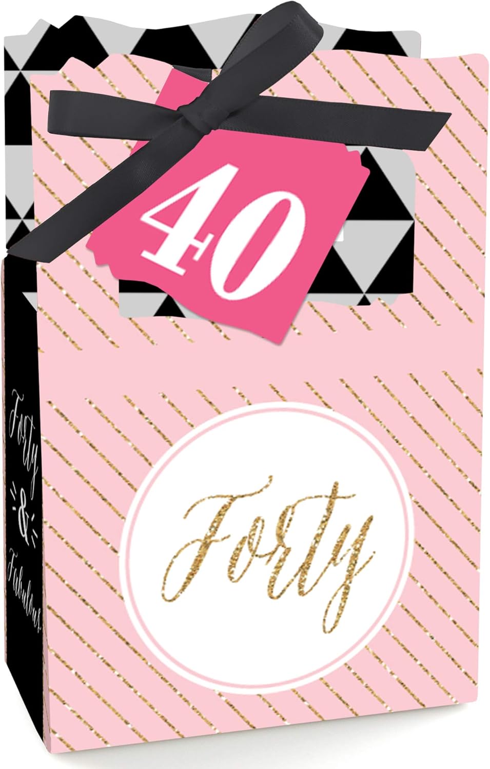 Chic 40th Birthday Favor Boxes Set of 12