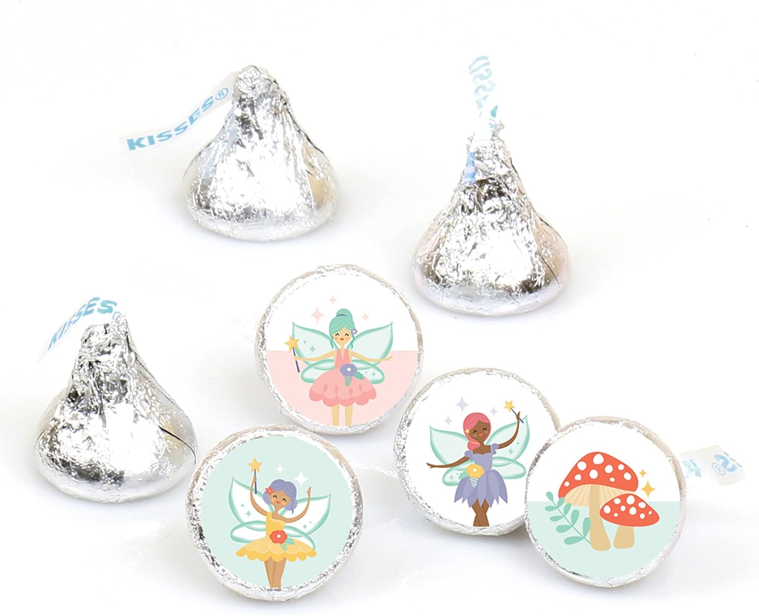 Big Dot of Happiness Lets Be Fairies Round Candy Stickers - 108 per Sheet