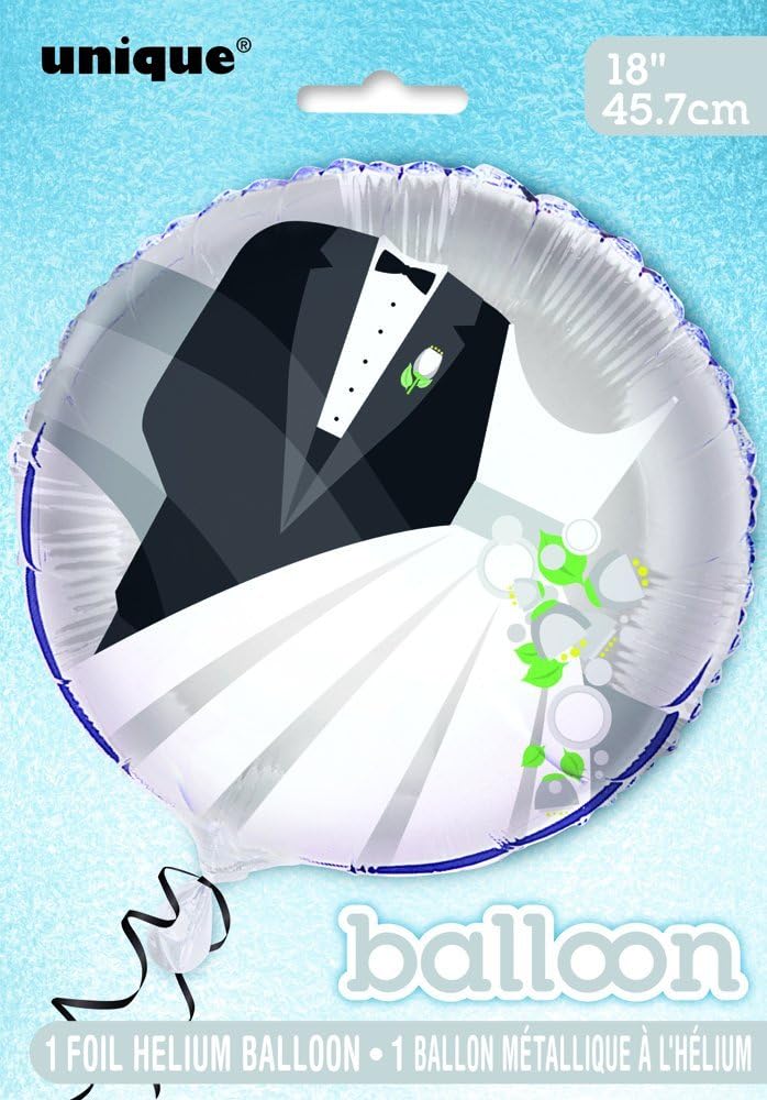 Stunning Silver Wedding Round Foil Balloon 18 - Elegant Party Decor