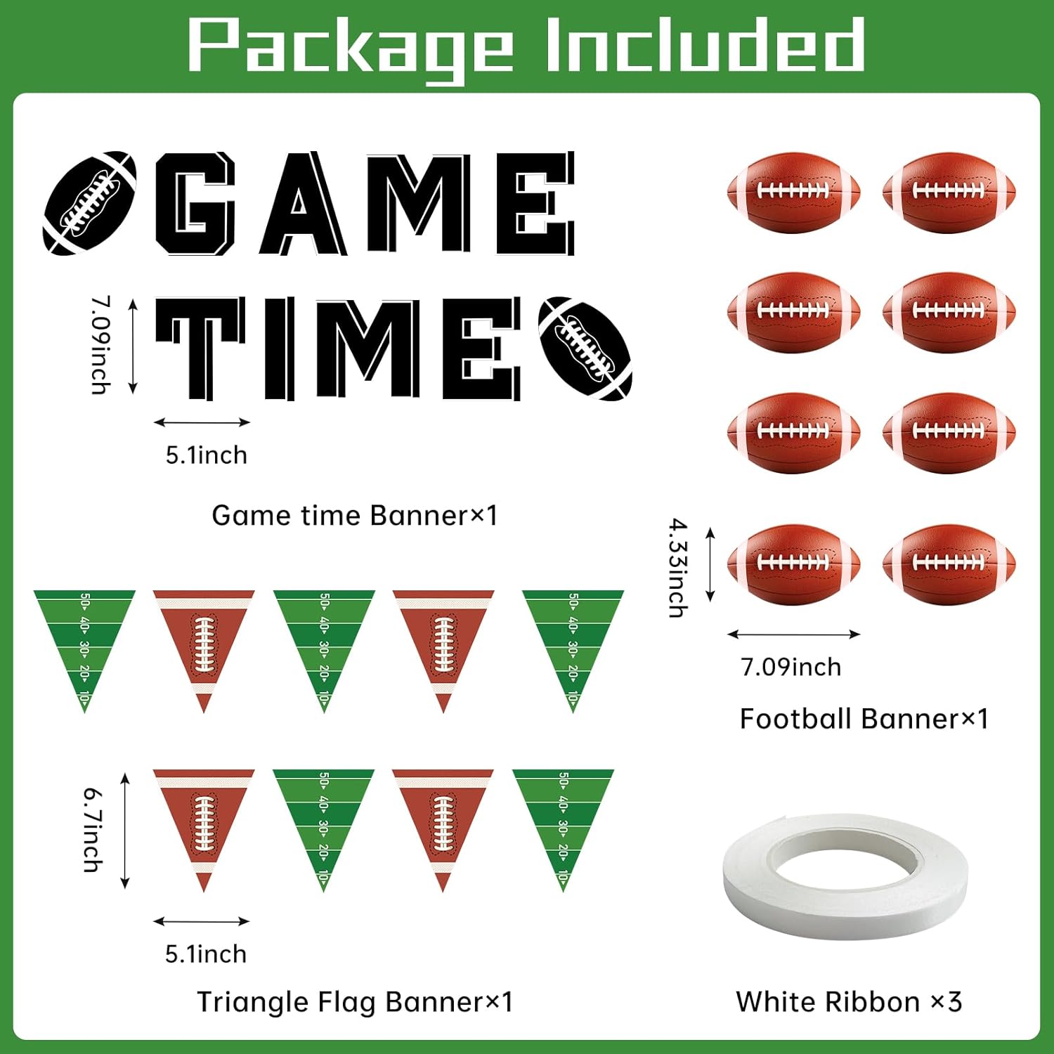 Football Party Decorations Kit for Birthday and Tailgate Parties