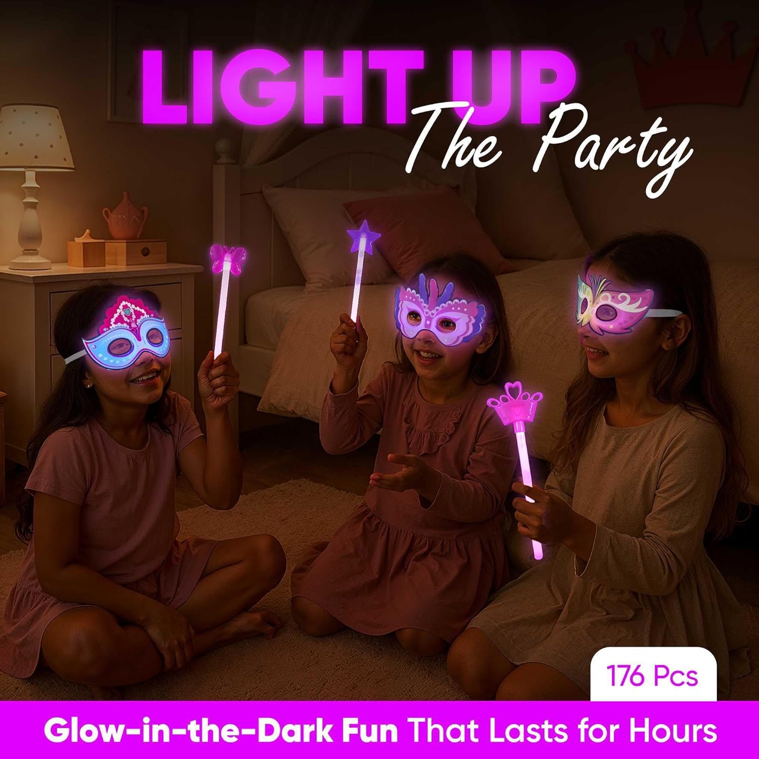 GLO-X Princess Glow Party Pack 176 PCS