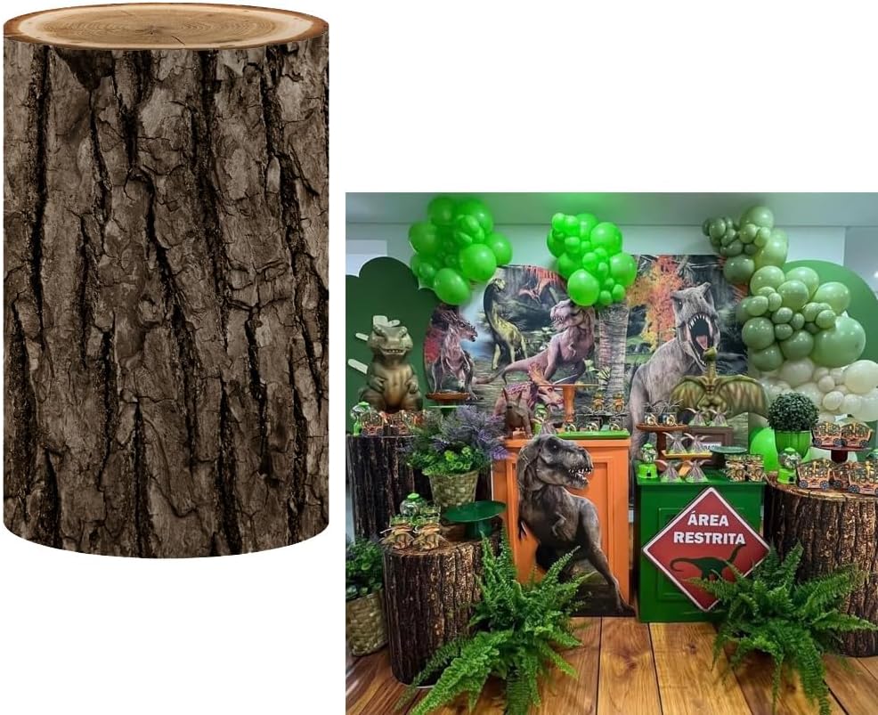 Dinosaur And Tree Bark Cylinder Covers Set 3 Sizes