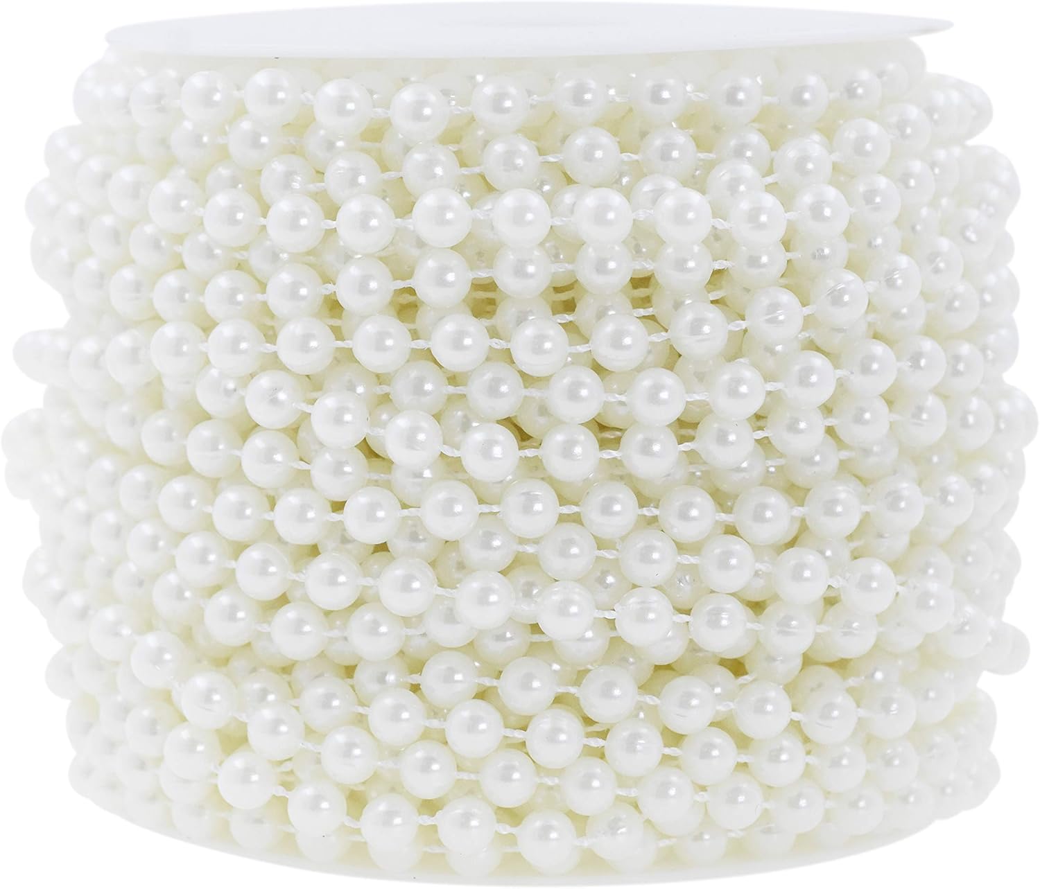 Mandala Crafts 6mm Faux White Pearl Beads Roll 27 Yards