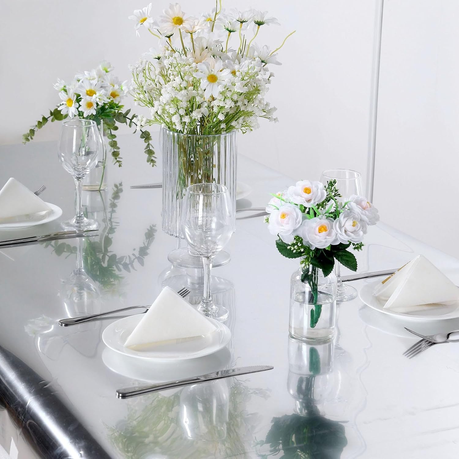 Efavormart 65FT x 3FT Silver Mirrored Wedding Aisle Runner