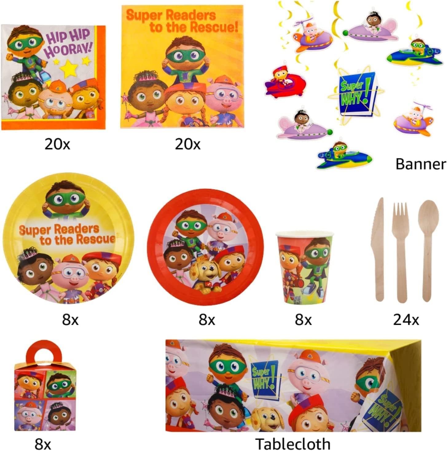 Super Why Party In A Box Complete Kit for Kids