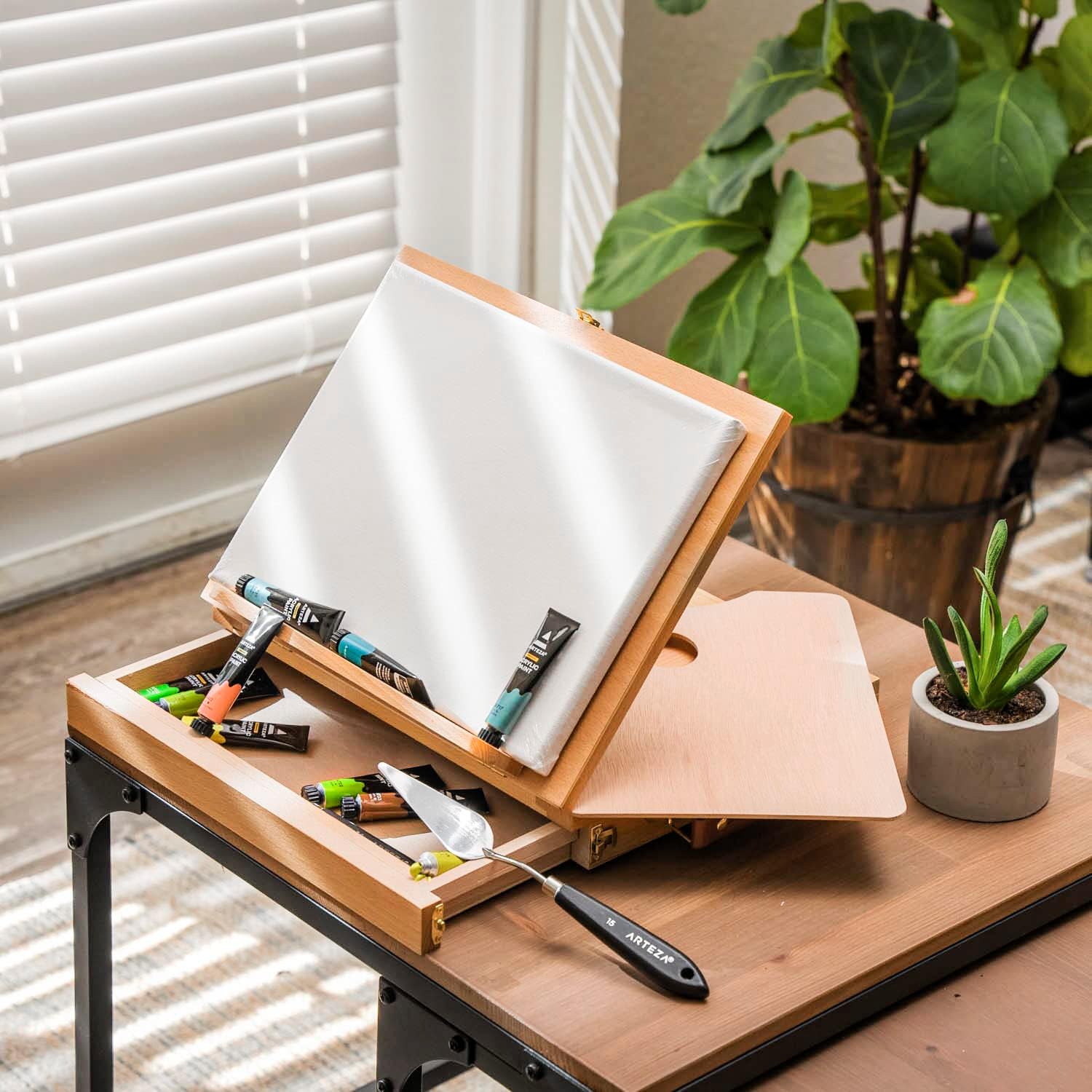 ARTEZA Tabletop Easel with Drawer and Palette