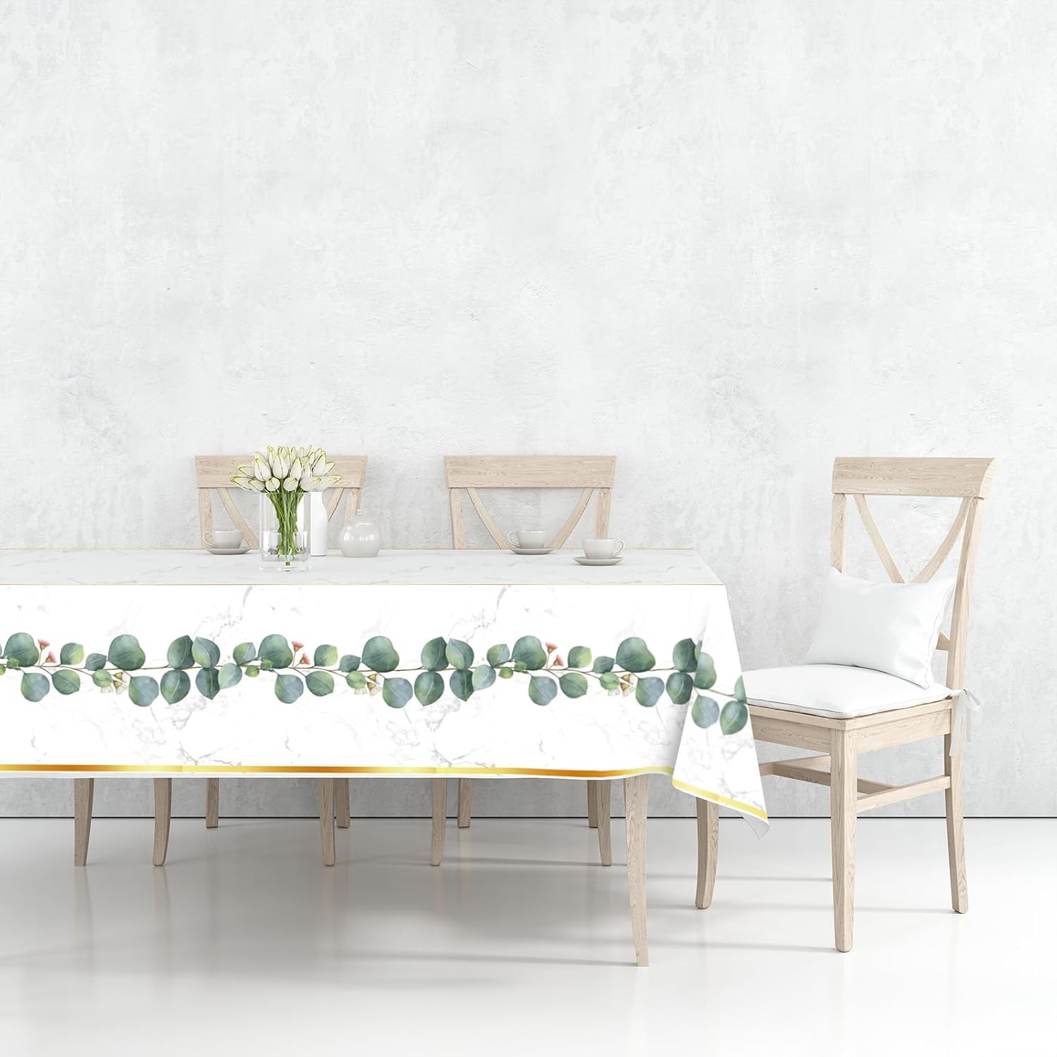 Hapray 4 Pack Eucalyptus Jungle Tablecloths for Rectangle Tables 54x108