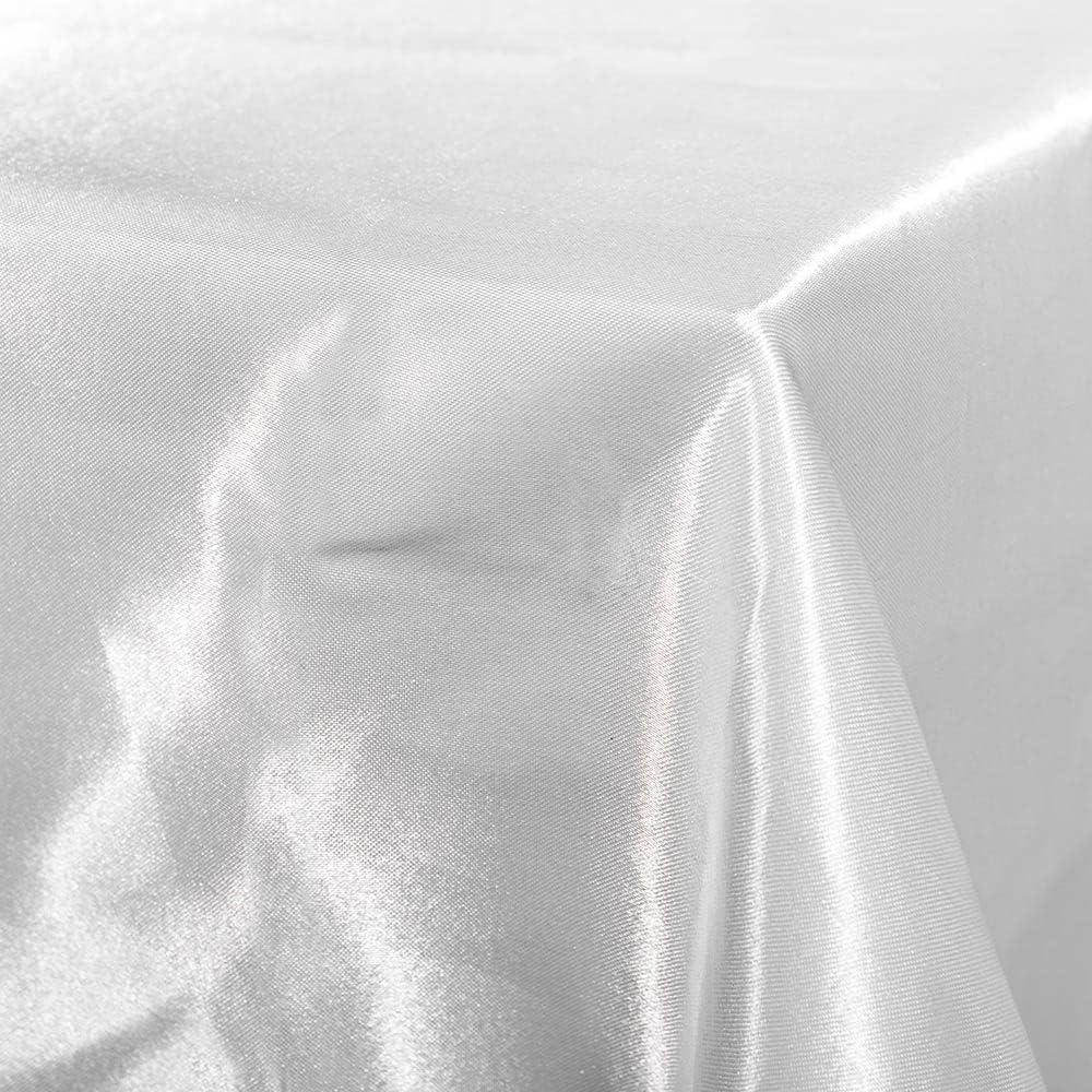 Andersons White Satin Square Table Cover 72 Inches Wedding Tablecloths