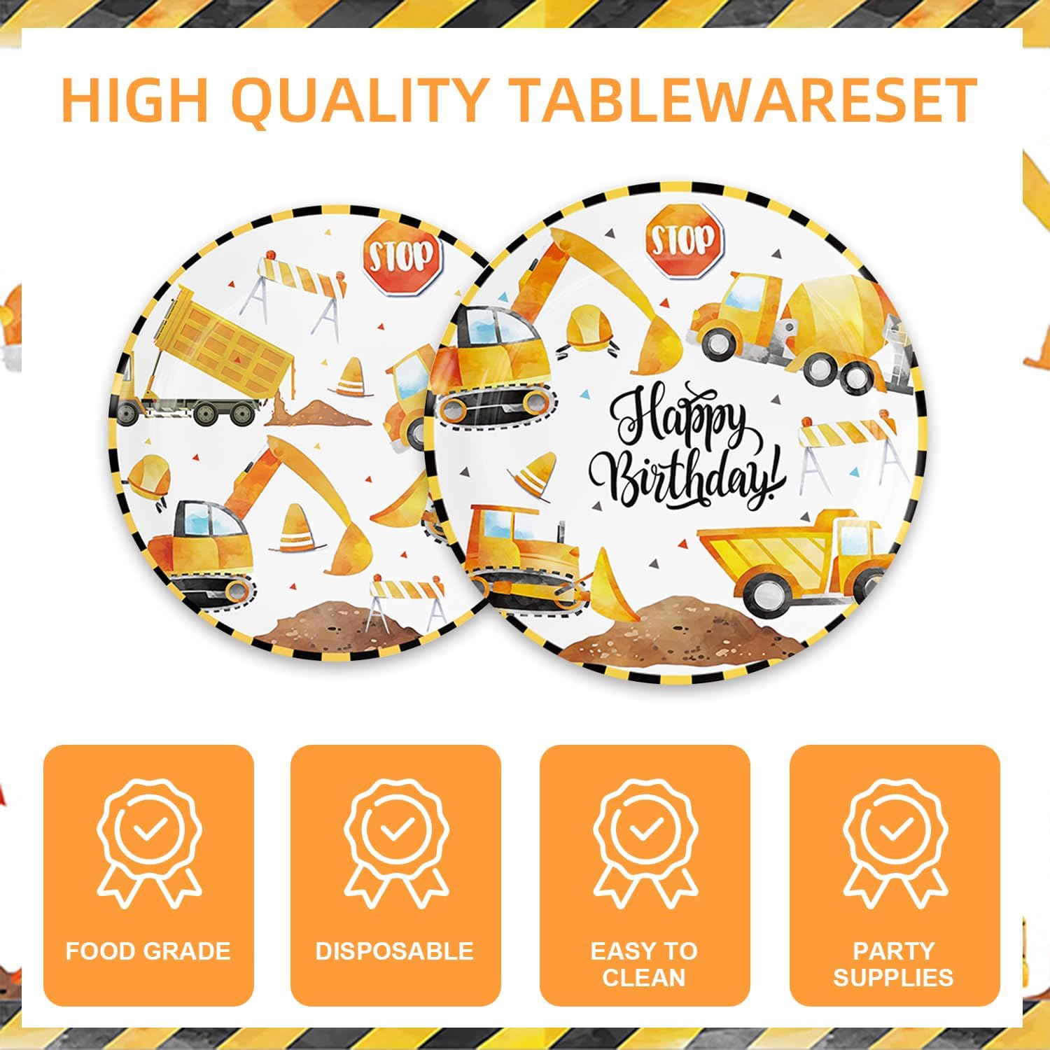 141Pcs Construction Birthday Party Supplies Set