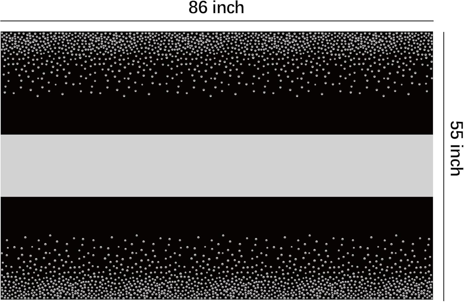 Black and Silver Party Tablecloth Decorations 3Pcs