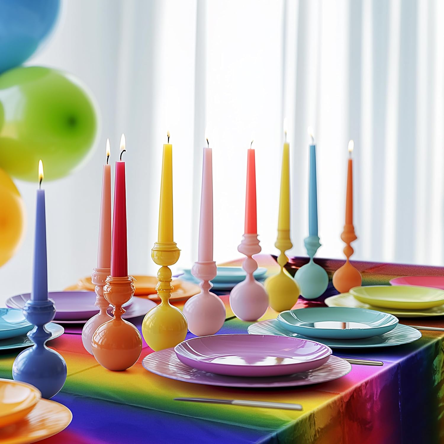 1 Piece Tie Dye Rainbow Tablecloth 54x72 Inch