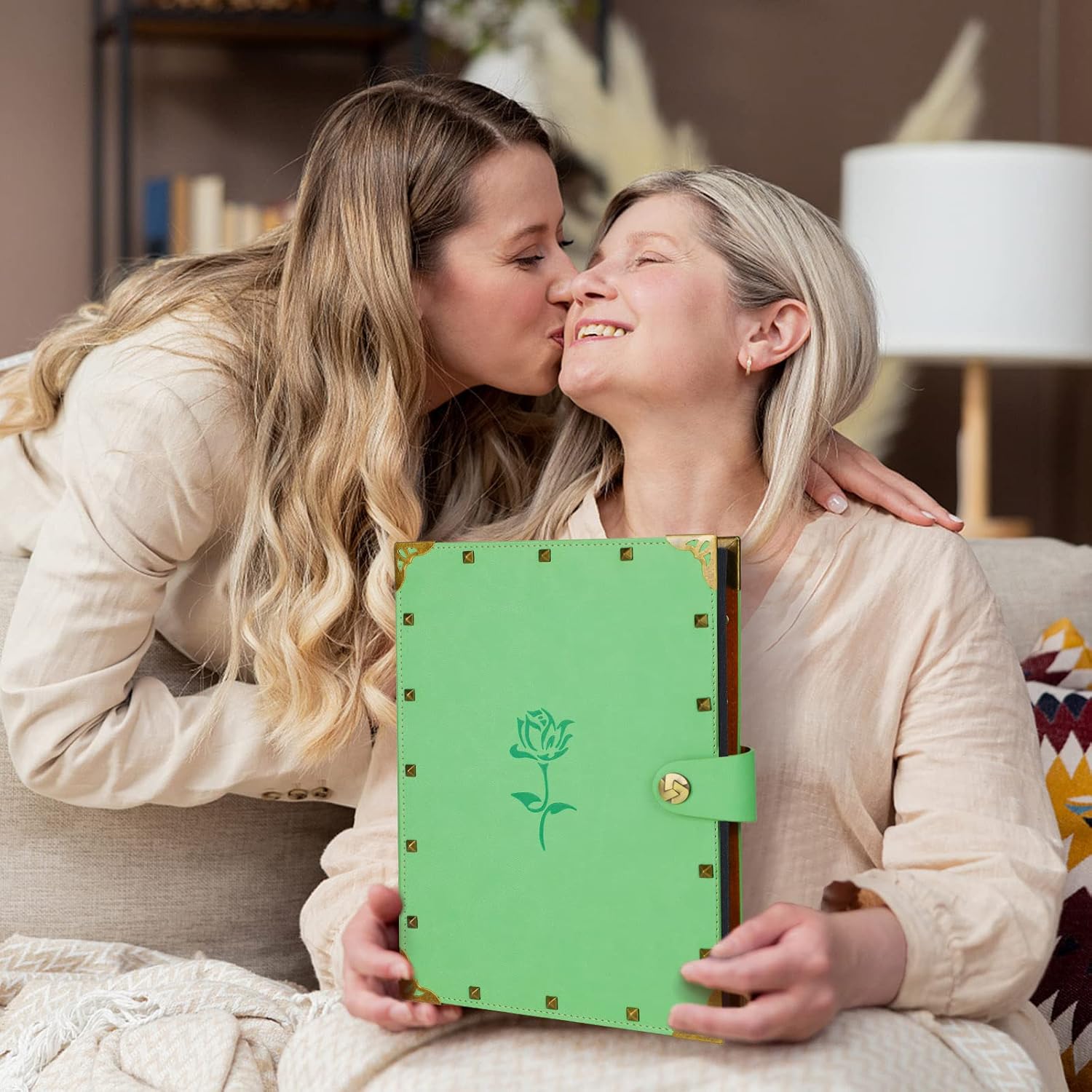 ZEEYUAN Green Rose Photo Album for Mothers Day Gift