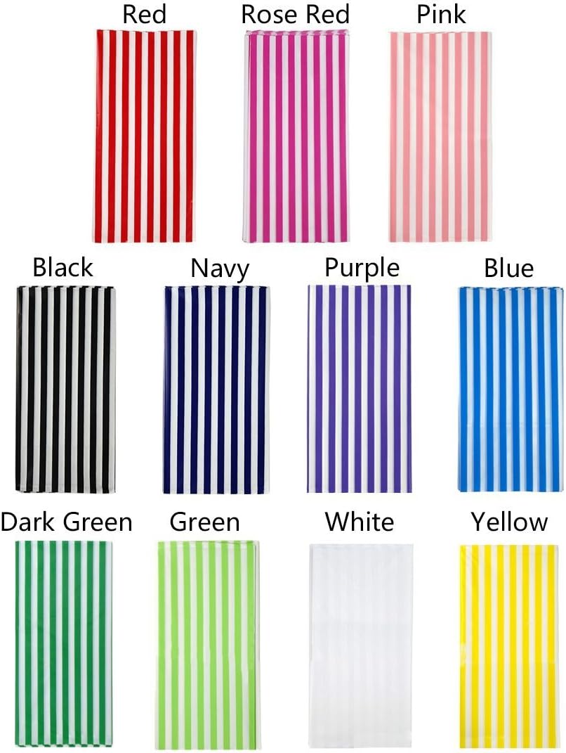 Retzjorv Vpang 2 Pcs Striped Plastic Tablecloths